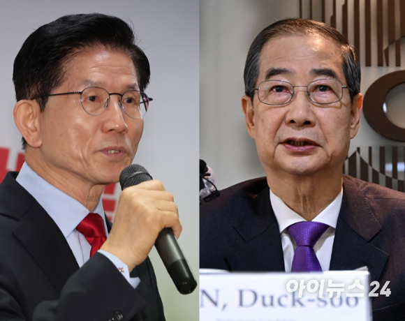 (왼쪽부터) 국민의힘 김문수 대선 후보, 한덕수 예비 후보 [사진=아이뉴스24 DB]