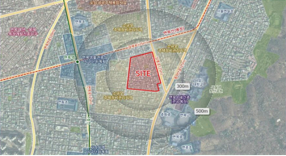 서울시 중랑구 면목동 신통기획 사업지 위치도. [사진=서울시]
