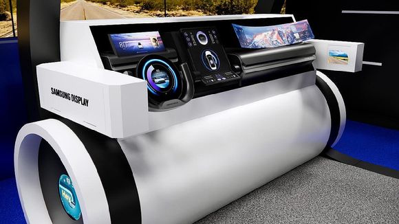삼성디스플레이가 'CES 2024에서 공개한 차량용 OLED 데모 랜더 이미지. [사진=연합뉴스]
