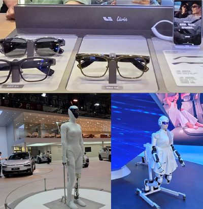 샤오펑 GX, 니오 ES8, 리오토 L9 리비스, 덴자 D9 파이오니어 전시. [사진=정구민]