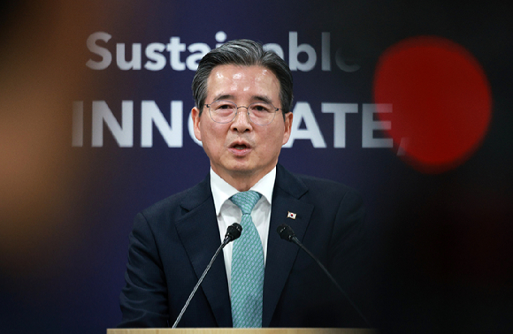 김용범 정책실장이 29일 경북 경주 APEC 미디어센터에서 한미 정상회담 관련 브리핑을 하고 있다. 2025.10.29 [대통령실통신사진기자단] [사진=연합뉴스]