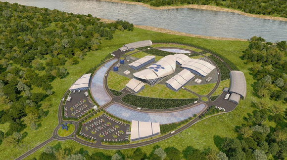 두산에너빌리티, 삼성물산, GS에너지가 전략적 투자자로 참여한 미국 뉴스케일사의 소형모듈원전(SMR) 플랜트 가상 조감도. [사진=두산에너빌리티]