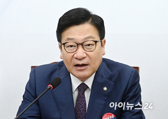 정점식 국민의힘 원내대표가 2일 서울 여의도 국회에서 열린 최고위원회의에서 발언하고 있다. [사진=곽영래 기자]