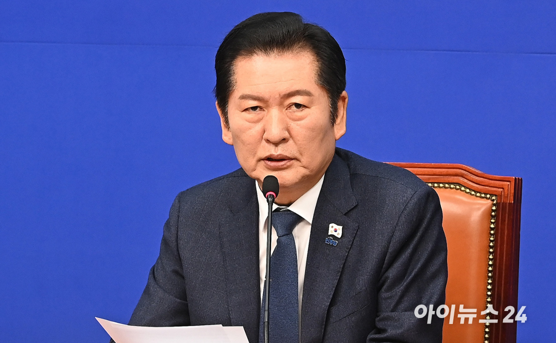 정청래 더불어민주당 대표가 지난 5일 서울 여의도 국회에서 열린 최고위원회의에서 발언하고 있다. 2026. 1. 11. [사진=곽영래 기자]