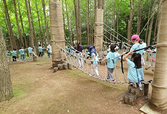 성남시 산림복지 프로그램의 하나로 지난해 6월 산성공원에서 진행한 유아 숲 체험 ‘안녕 나의 친구’. [사진=성남시]