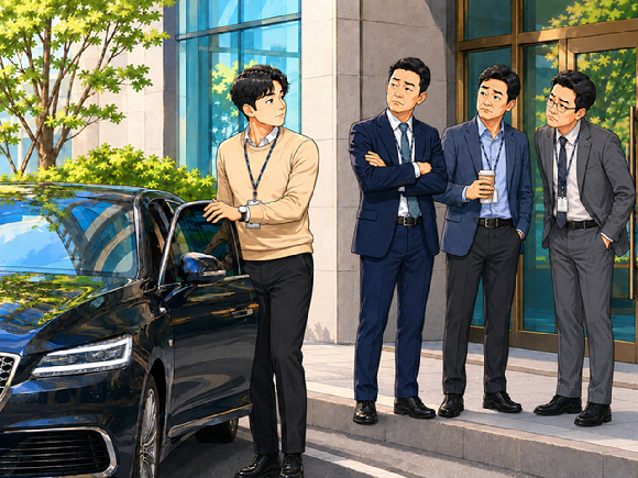 직장 출퇴근 시 수입차(외제차) 운전이 눈치 보인다는 한 신입사원의 사연이 알려졌다. 챗GPT로 생성한 인공지능(AI) 이미지. [사진=챗GPT]