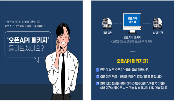 금융결제원의 오픈 API 패키지 서비스 설명. [사진=금융결제원]