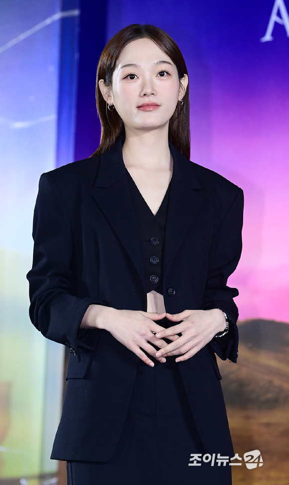 배우 이유미가 5일 오전 서울 용산구 CGV용산아이파크몰에서 열린 넷플릭스 시리즈 '당신이 죽였다' 제작발표회에 참석하고 있다. [사진=정소희 기자]