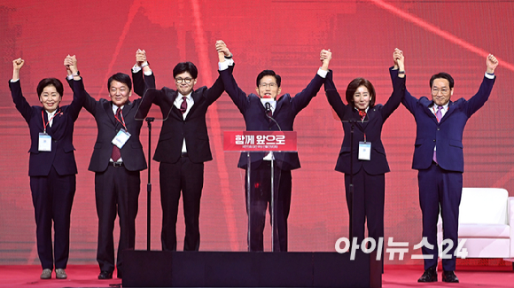 국민의힘 전당대회 당대표 선거에 출마한 안철수·조경태 의원, 양향자 전 의원. [사진=아이뉴스24 DB]