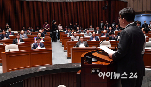 권성동 국민의힘 원내대표가 7일 오후 서울 여의도 국회에서 열린 의원총회에서 발언하고 있다. [사진=곽영래 기자]