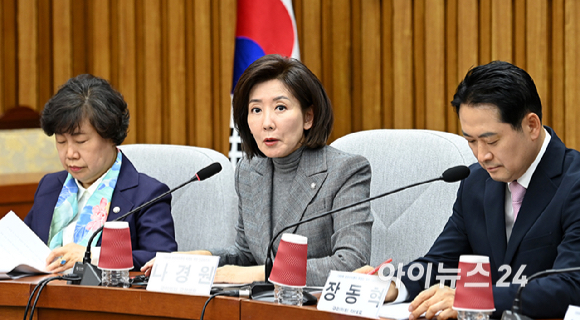 나경원 국민의힘 의원이 24일 서울 여의도 국회에서 열린 대장동 범죄수익환수 특별법 제정을 위한 긴급 토론회에서 발언하고 있다. [사진=곽영래 기자]