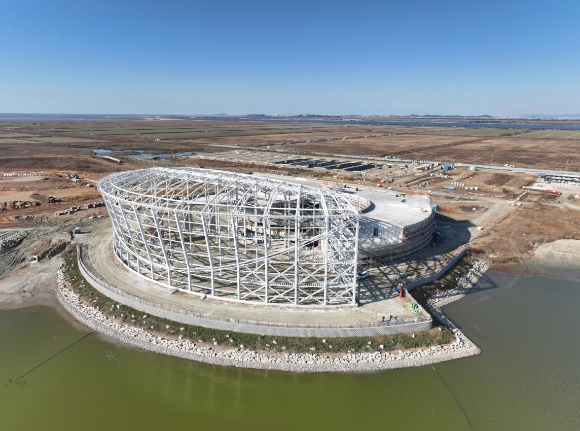 2027년 준공 예정인 국립새만금수목원 건축현장 전경 [사진=산림청]