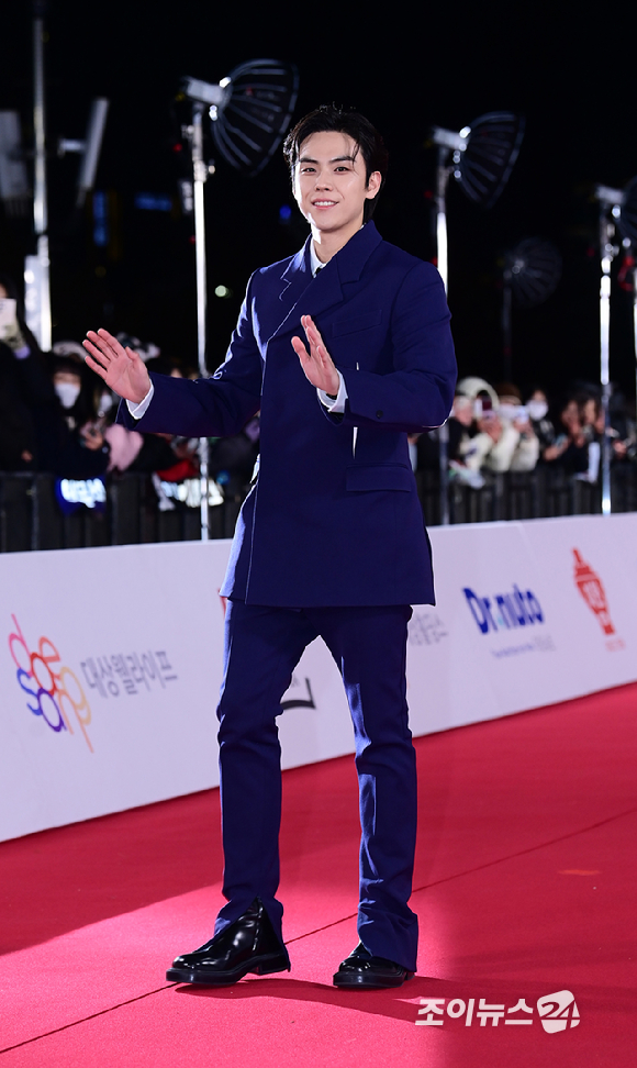 배우 김도훈이 24일 오후 서울 영등포구 여의도 KBS홀에서 진행된 제44회 청룡영화상 레드카펫 행사에 참석하고 있다. [사진=정소희 기자]