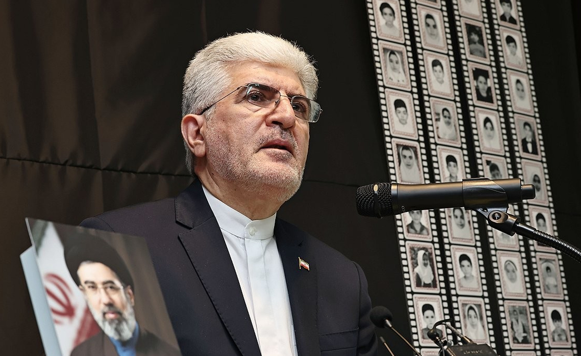 사이드 쿠제치 주한이란대사가 26일 서울 용산구 주한이란대사관에서 열린 미국ㆍ이란 전쟁 관련 사진전 및 다큐 상영 기자회견에서 취재진 질문에 답하고 있다. 2026.3.26 [사진=연합뉴스]