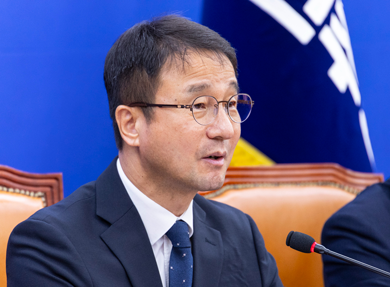 더불어민주당 한병도 원내대표가 25일 국회에서 열린 원내대책회의에서 발언하고 있다. 2026.8.25 [사진=연합뉴스]