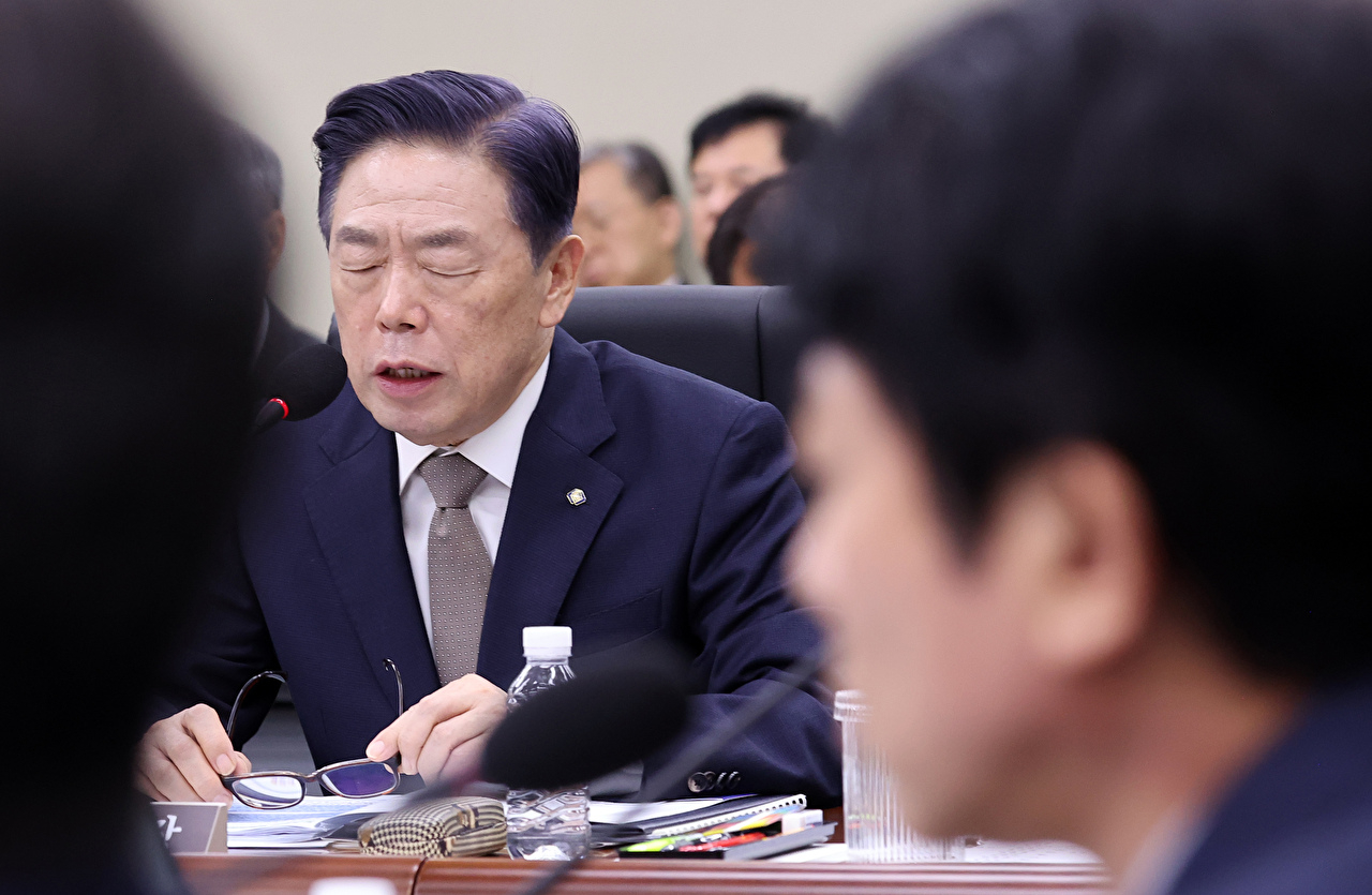 김형석 독립기념관장이 16일 정부세종청사에서 열린 국회 정무위원회의 국가보훈부, 국민권익위원회 등에 대한 국정감사에서 위원들의 질의를 받고 있다. 2025.10.16 [사진=연합뉴스]