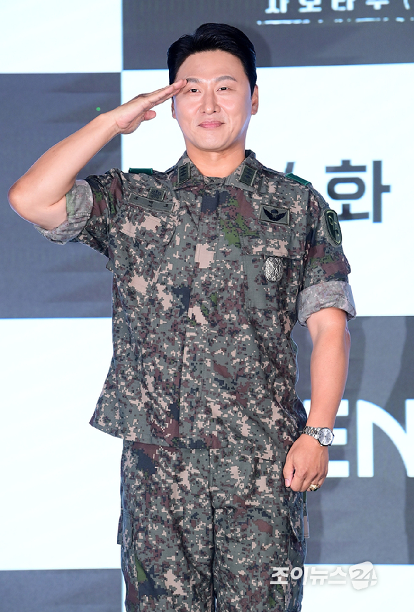 배우 오대환이 24일 오후 서울 구로구 신도림동 더세인트에서 열린 ENA 새 월화드라마 '신병4 : 사보타주' 제작발표회에 참석하고 있다. [사진=정소희 기자]