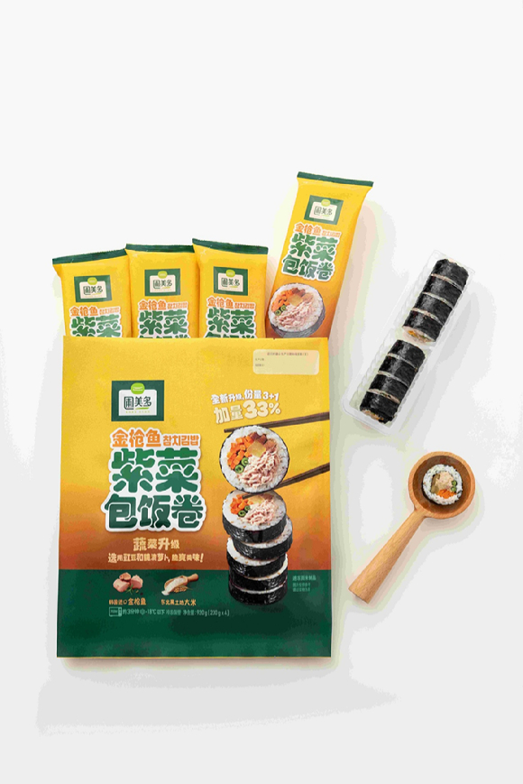 풀무원 중국법인이 현지에서 판매 중인 '참치김밥'. [사진=풀무원]