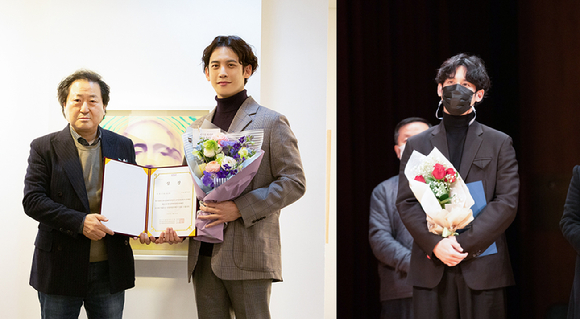 배우 겸 화가 박기웅이 올해 4번째 수상을 했다. [사진=마운틴무브먼트]