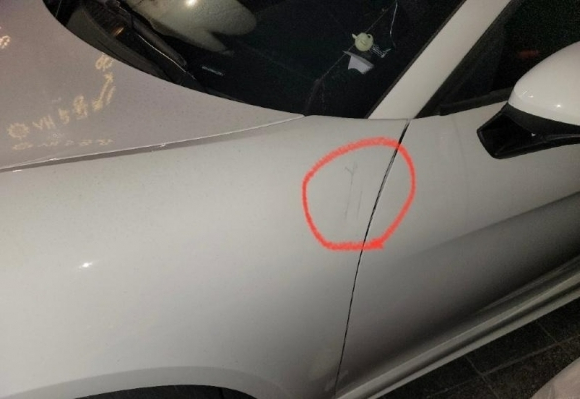 전동 킥보드에 올라갔다가 넘어지면서 옆에 정차돼 있던 포르쉐에 흠집을 내는 바람에 차주로부터 수리비 4000만원을 요구받았다는 사연이 전해졌다. [사진=온라인 커뮤니티 보배드림]