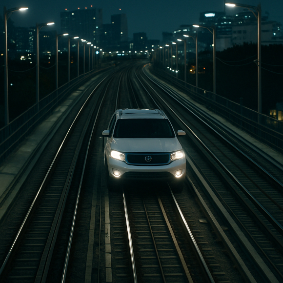 만취 상태로 운전하다 지하철 선로에까지 진입한 여성이 경찰에 붙잡혔다. 챗GPT로 생성한 가상 이미지. [사진=챗GPT]