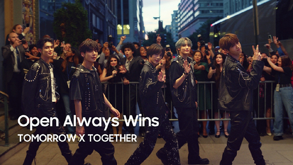 투모로우바이투게더X갤럭시 '오픈 올웨이즈 윈스' 섬네일 [사진=삼성전자]