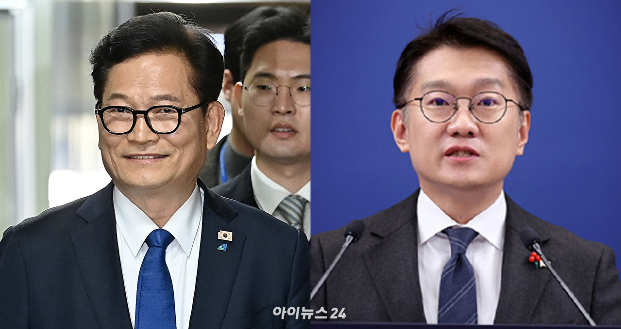 왼쪽부터 인천 연수갑과 계양을에 전략공천된 송영길 전 대표, 김남준 전 청와대 대변인. [사진=아이뉴스24DB]