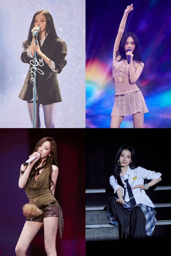 에스파 멤버들이 콘서트에서 솔로 무대를 선보이고 있다. [사진=SM엔터테인먼트]