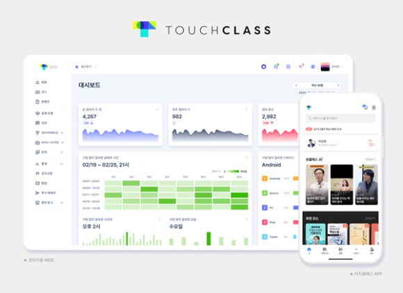 국내 대표 기업교육 에듀테크 솔루션으로 꼽히고 있는 뉴인이 공공기관을 대상으로 한 웨비나(웹세미나)를 성황리에 마쳤다. 시진은 터치클래스 앱 화면이다. [사진=뉴인]