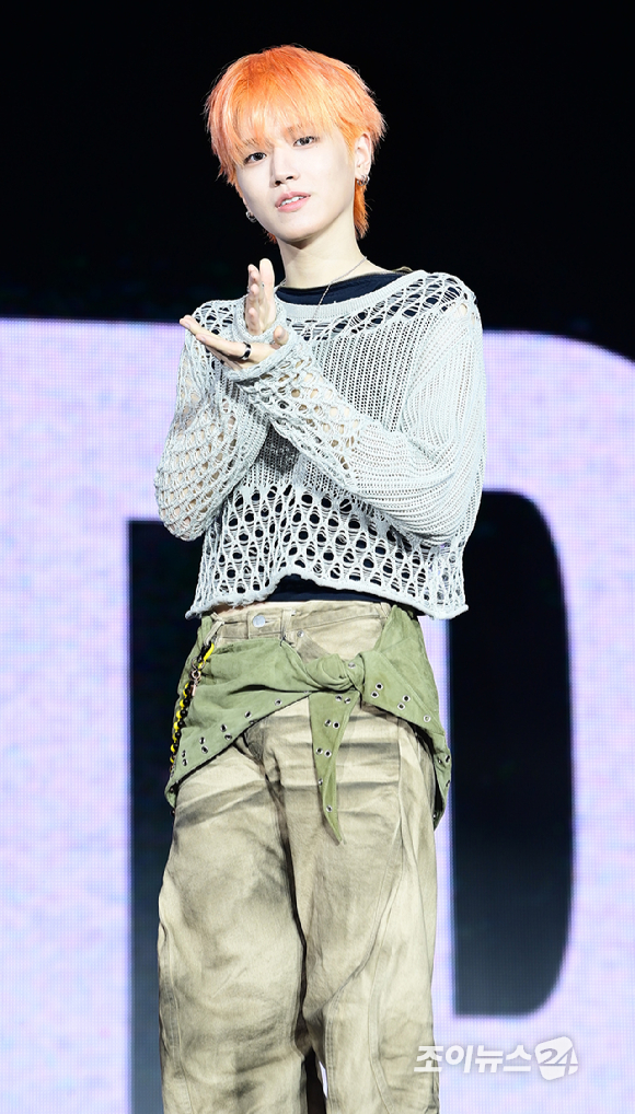 그룹 보이넥스트도어 리우가 20일 오후 서울 강서구 KBS아레나에서 열린 보이넥스트도어(BOYNEXTDOOR) 새 앨범 '디 액션'(The Action) 쇼케이스에 참석하고 있다. [사진=정소희 기자]