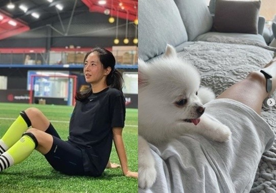 배우 한채아가 무릎 부상을 입고 회복이 더디다고 밝혔다. [사진=한채아 인스타그램]