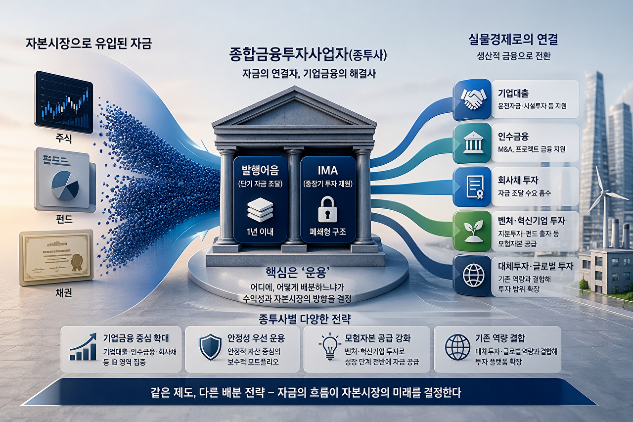 종합금융투자사업자를 통한 자금 흐름과 기업금융 연결 구조 [사진=챗GPT]