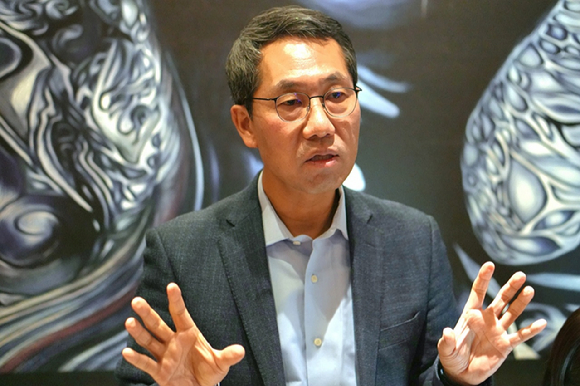 JP모건 헬스케어 콘퍼런스 기자 간담회에 참석한 이동훈 SK바이오팜 사장. [사진=SK바이오팜 제공]