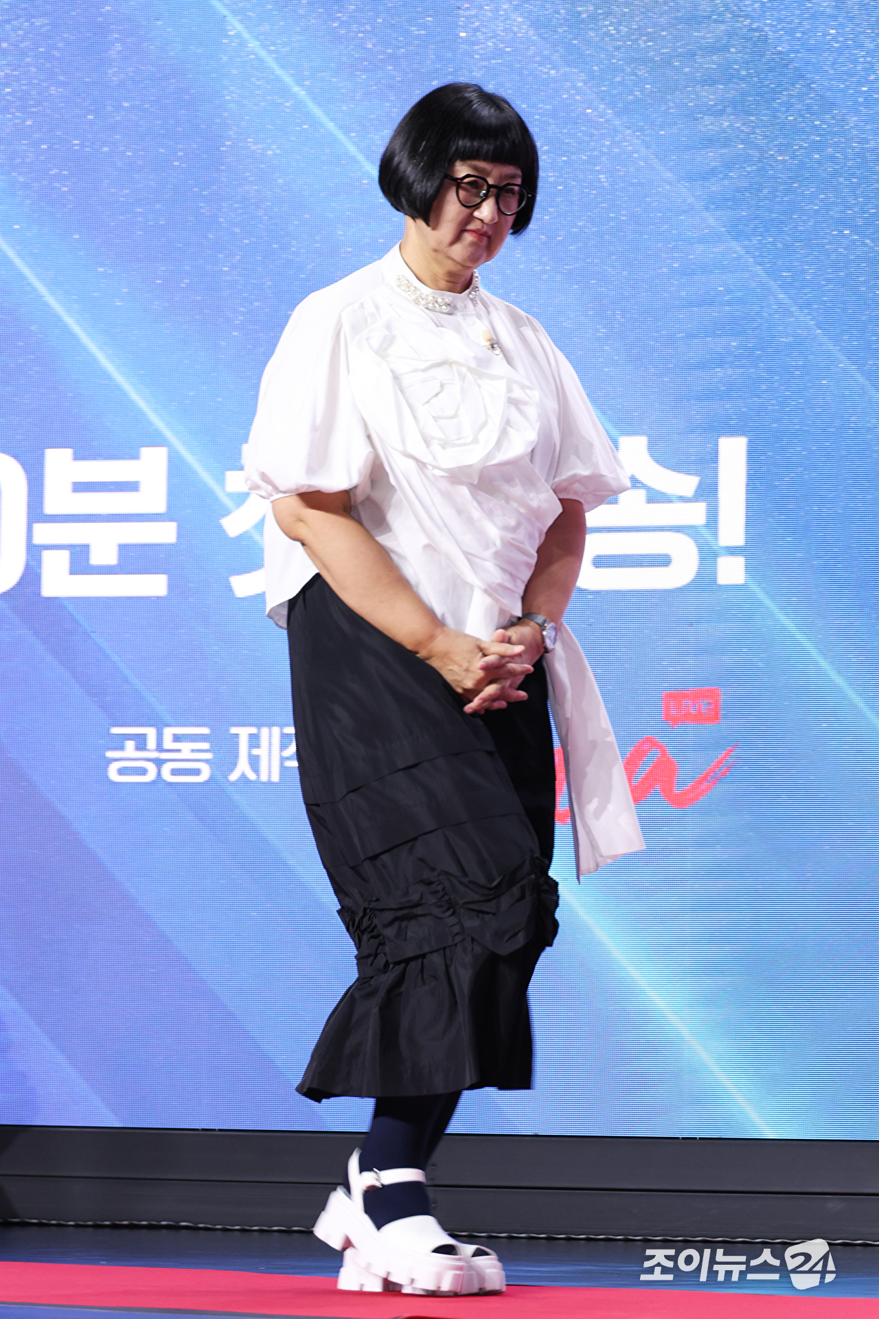 기업인 노희영이 30일 오전 서울 마포구 상암동 큐브컨벤션센터에서 진행된 ENA 신규 예능프로그램 '엑스 더 리그(X THE LEAGUE)' 제작발표회에 참석해 포즈를 취하고 있다. [사진=문수지 기자]
