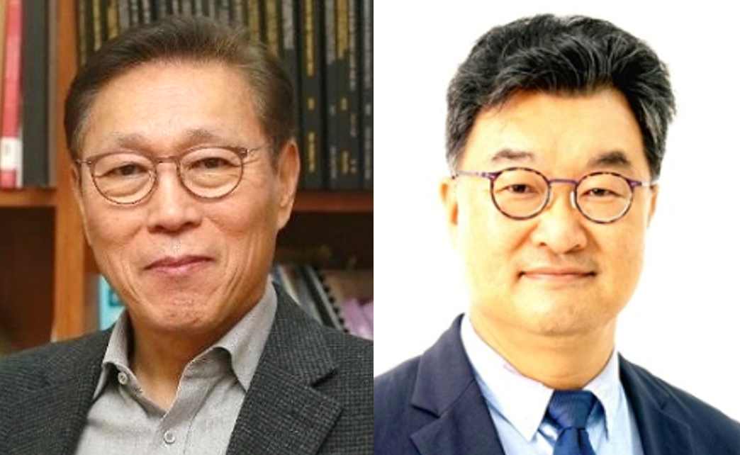 김태유 규제합리화위원회 부위원장(왼쪽), 김흥규 국립외교원장(오른쪽) [사진=청와대] [사진=청와대]