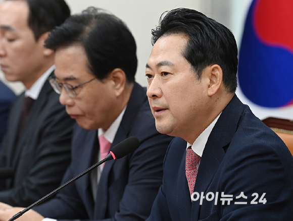 장동혁 국민의힘 당대표가 28일 오전 서울 여의도 국회에서 열린 최고위원회의에서 발언하고 있다. [사진=곽영래 기자]