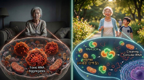 KAIST 연구팀은 나이가 들수록 세포에 쌓이는 노폐물을 제거해 노화를 늦추고 수명을 늘리는 새로운 현상을 발견했다. [사진=KAIST]