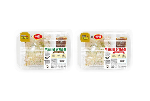 하림 신제품 '닭구이닭 부드러운 닭가슴살 스테이크' 2종. [사진=하림]