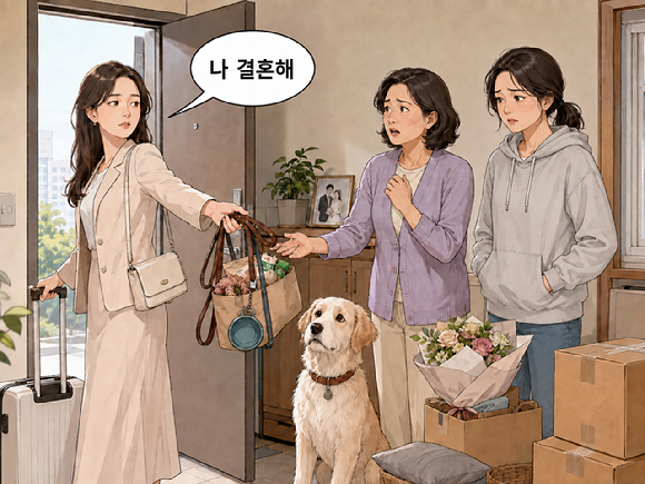 결혼 전 싱글일 때부터 키우던 강아지를 결혼 후 데려가지 않고 가족에게 떠넘기려 하는 여성의 사연이 알려졌다. 사진은 챗GPT로 생성한 인공지능(AI) 이미지. [그림=챗GPT]
