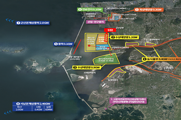 새만금 지역주도형 수상태양광 발전사업 위치도 [사진=부안군 ]