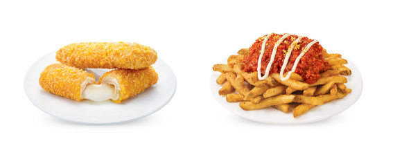 치킨치즈스틱, 미트칠리감자. [사진=맘스터치 제공]