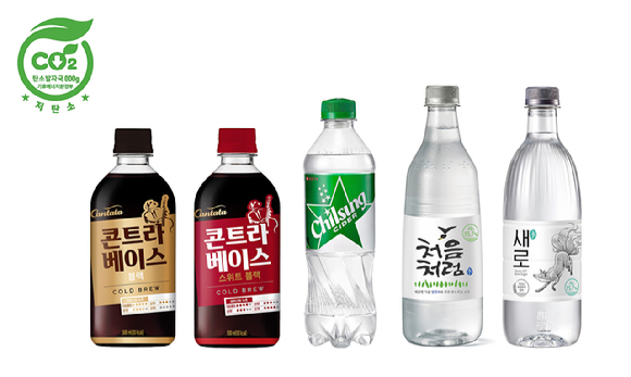 롯데칠성음료 저탄소 제품. [사진=롯데칠성음료]