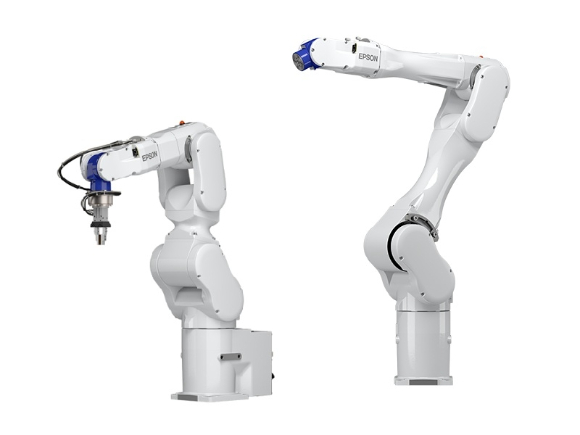 한국엡손이 고속&middot;고정밀 작업에 특화된 하이엔드 6축 로봇 'C-C 시리즈'를 출시한다고 18일 밝혔다. (왼쪽부터) 포스센서가 장착된 C8 (암길이 900㎜), C8/12 (암 길이 1400㎜) 모델. [사진=한국엡손]