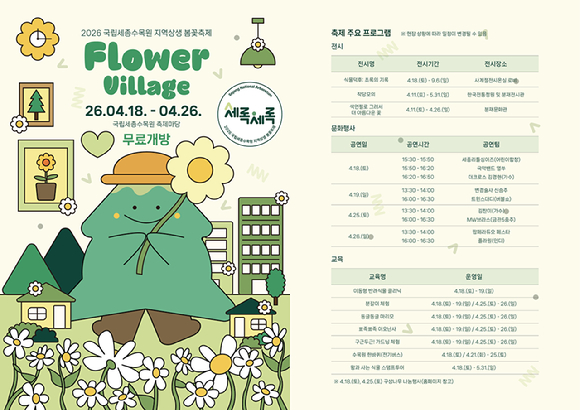 국립세종수목원 일원에서 봄 시즌 특별 프로그램을 운영한다 [사진=국립세종수목원]