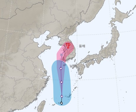 9호 태풍 '종다리' 예상 경로 [사진=기상청]