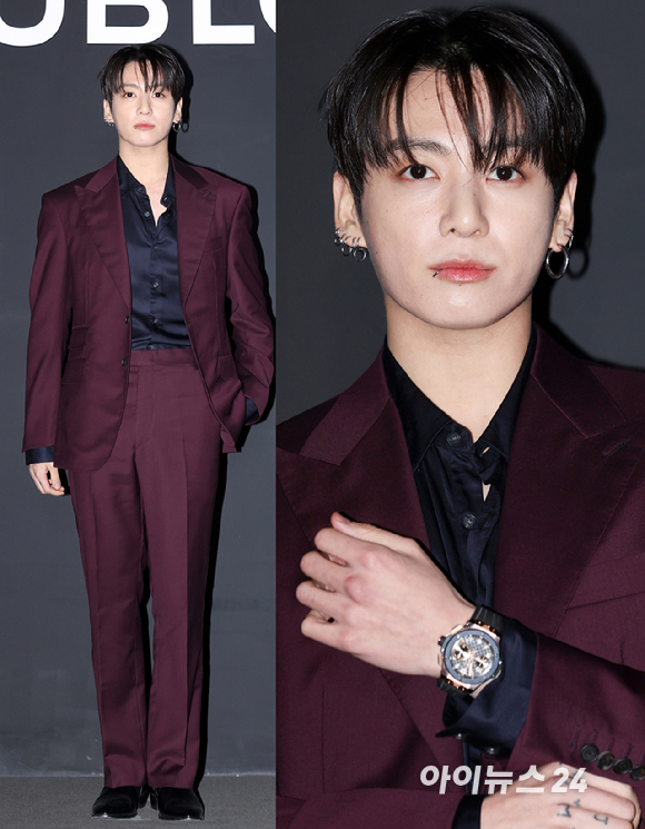 그룹 방탄소년단(BTS) 정국이 2월 12일 오후 서울 강남구 논현동 STRX하우스에서 열린 위블로 글로벌 앰버서더 어나운스먼트 이벤트 포토월 행사에 참석하고 있다. [사진=정소희 기자]