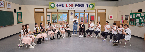 '아는 형님'에 브라운아이드걸스 나르샤, 제아, 프로미스나인 이채영, 백지헌, 리센느 원이, 미나미, 베이비돈크라이 이현과 베니가 출연한다. [사진=JTBC]