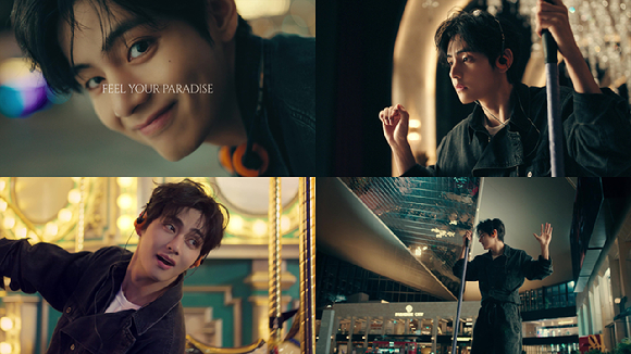 BTS 뷔 파라다이스 브랜드 영상 스틸컷. [사진=파라다이스그룹]