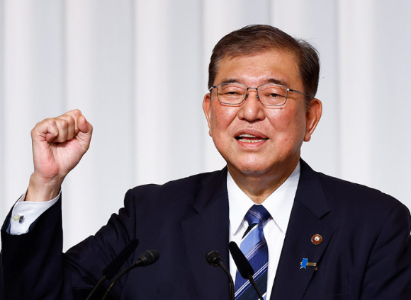 일본이 미국에 한반도와 동중국해·남중국해를 중심으로 하는 지역을 하나의 '전쟁 구역'으로 보자고 제안했다. 사진은 이시바 시게루 일본 총리. [사진=연합뉴스]