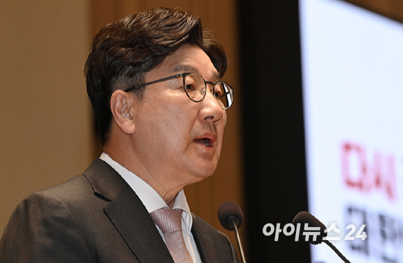 권성동 국민의힘 원내대표가 7일 오후 서울 여의도 국회에서 열린 의원총회에서 발언하고 있다. [사진=곽영래 기자]